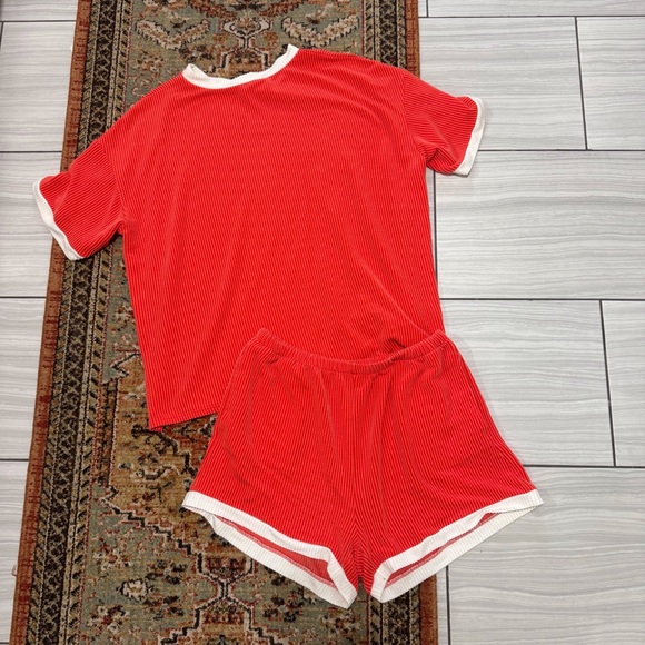 Amazon Women's Red and White Pajama Set - Picture 2 of 4